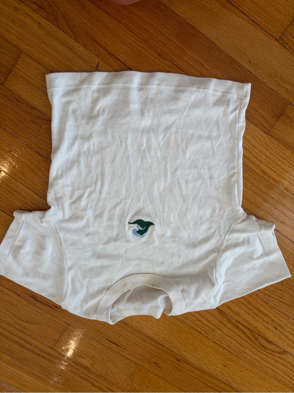 Women’s White Tube Top with Green Logo